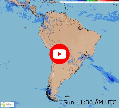 South America weather video and map