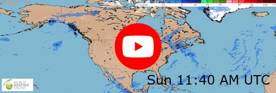 Northern America weather video and map